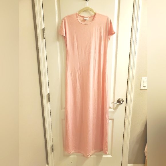 LuLaRoe Dresses & Skirts - Lularoe Maxi Dress Baby Pink with White Polka-dots
